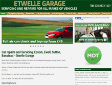 Tablet Screenshot of etwellegarage.co.uk